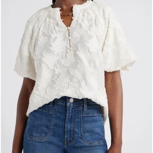 Anne Klein Cream Floral Blouse